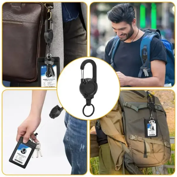Outdoor Retractable Keychain with Hook Tool - Image 4