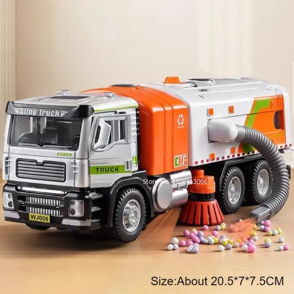 1:50 Scale Alloy Sanitation Truck Toy Game - Image 7