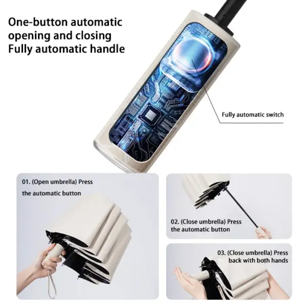 Xiaomi 16 Bone Automatic Collapsible Umbrella for Adults - Image 4