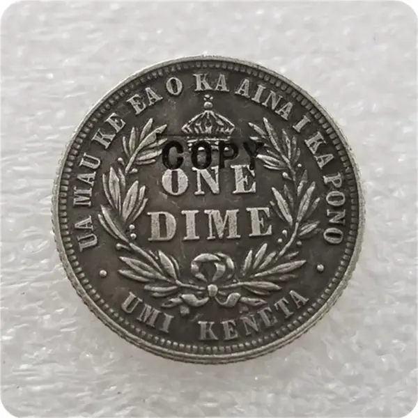 Hawaii 1883 Silver Dime Replica Coin - Image 2