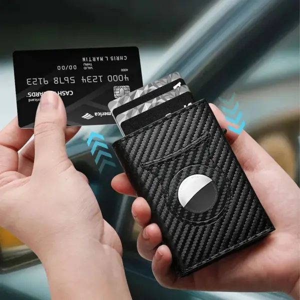 Customized Carbon Fiber RFID Card Wallet for Men - Image 4