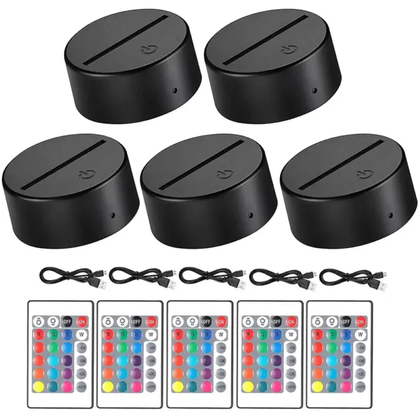 Set of 3D LED Acrylic Lamp Bases with Remote - Image 11