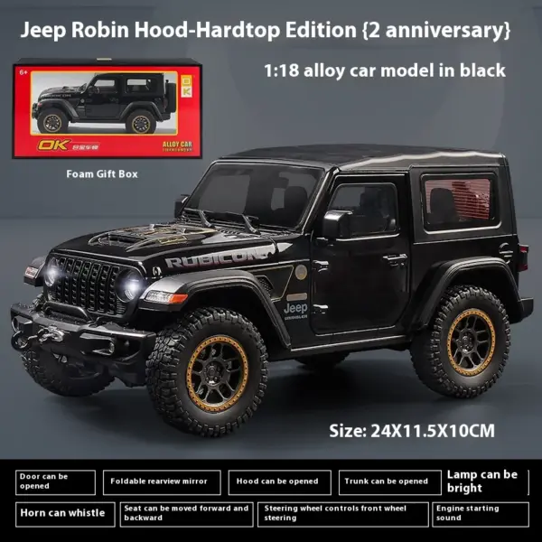 1:18 Jeep Wrangler Rubicon Diecast Model - Image 8