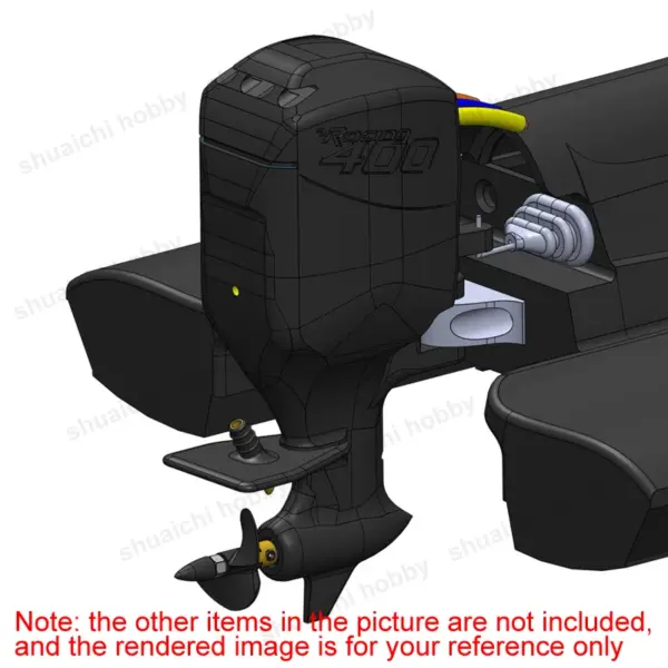 1/8 Scale RC Outboard Motor Shell Kit with Aluminum Propeller - Image 5