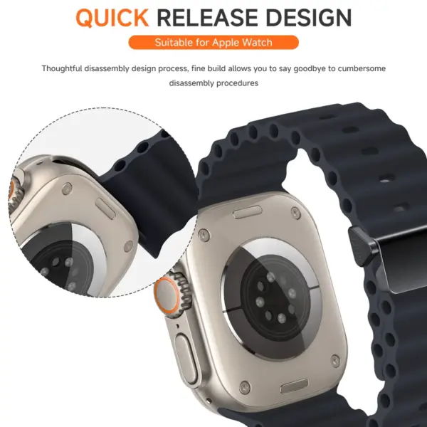 Silicone Ocean Strap for Apple Watch Ultra Series - Image 6