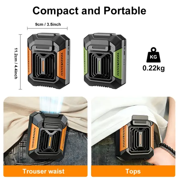 Waist Clip Fan Portable Neck Fan with Power Bank - Image 2