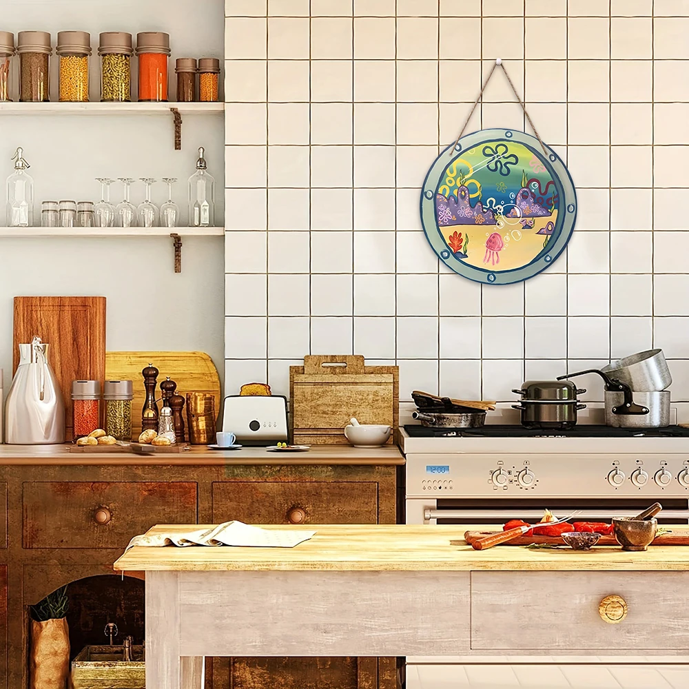 Circular Wooden Wall Plaque for Rooms and Decor 4 Circular Wooden Wall Plaque for Rooms and Decor - Image 4