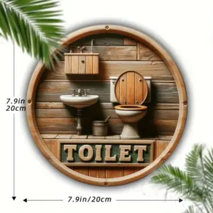 Country Gnome Toilet Logo Wooden Decor Plate 19 S0ead70c482b445a98fb1fa796751acb4F