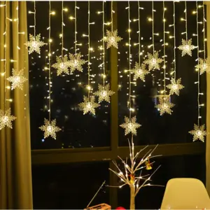 3.2M Snowflake LED Fairy Curtain Lights Waterproof Christmas Decor 15 S0ed6c3fff9544c779867f83809f980f1z