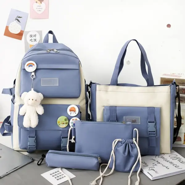5-Piece Teenage Girl School Backpack Set - Image 8