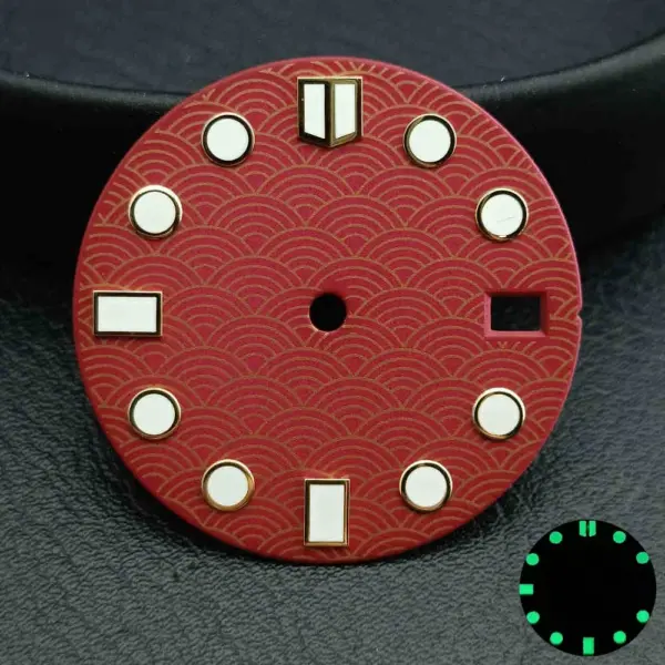28.5MM Moire Luminous Watch Dial for NH35/36 - Image 2