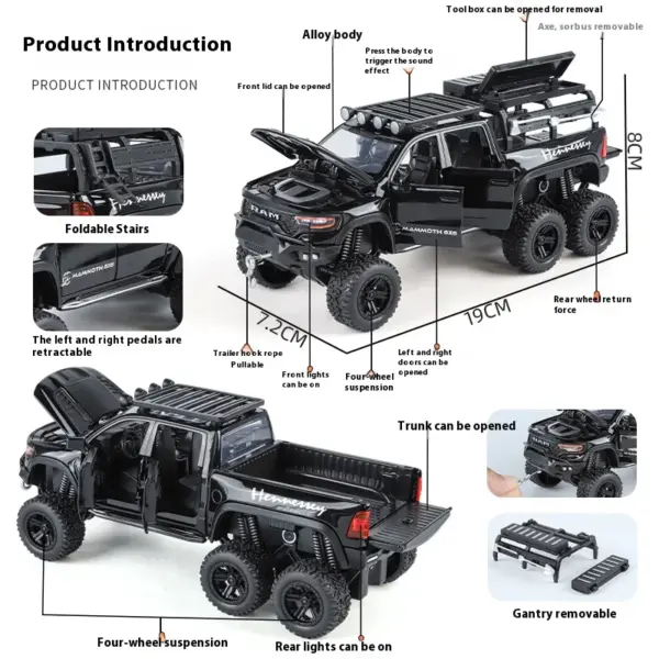 1:32 Dodge Mammoth 1000 Diecast Model SUV - Image 3