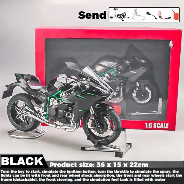 Kawasaki H2R 1:6 Diecast Motorcycle Model - Image 7