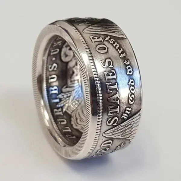 Thai Silver Vintage National Emblem Ring for Men - Image 4