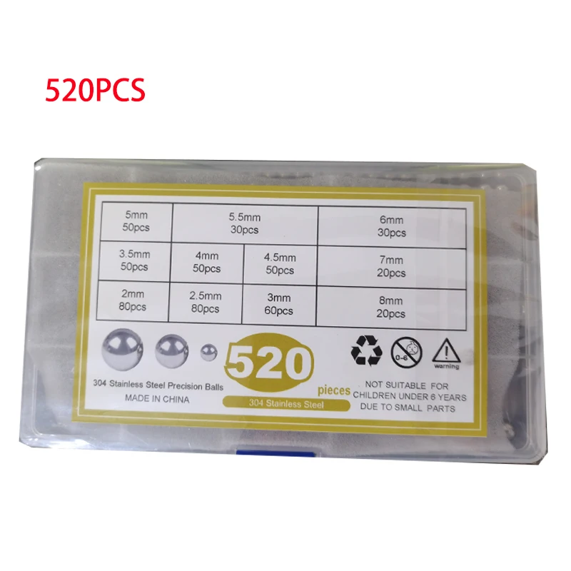 304 Stainless Steel Ball Bearing Set 15 Sizes 580pcs 8 304 Stainless Steel Ball Bearing Set 15 Sizes 580pcs - Image 8