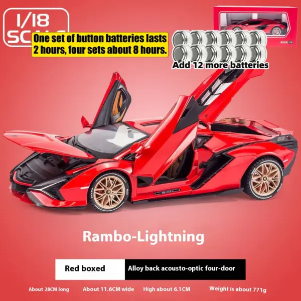 1/18 SIAN Lightning FKP37 Diecast Supercar Model - Image 14