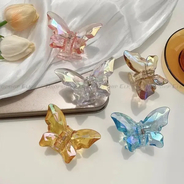 Large Transparent Butterfly Mermaid Hair Claw - Image 5