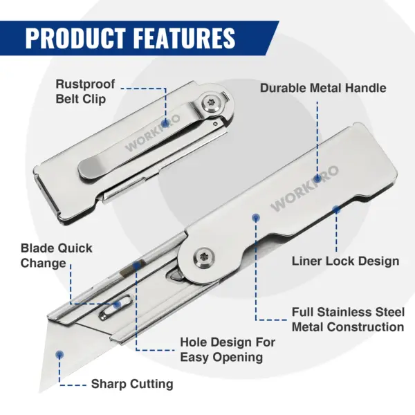 3PC Folding Utility Knife Set for Precise Cutting - Image 6