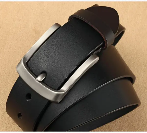 Elegant men's alloy buckle leather belt - Image 3