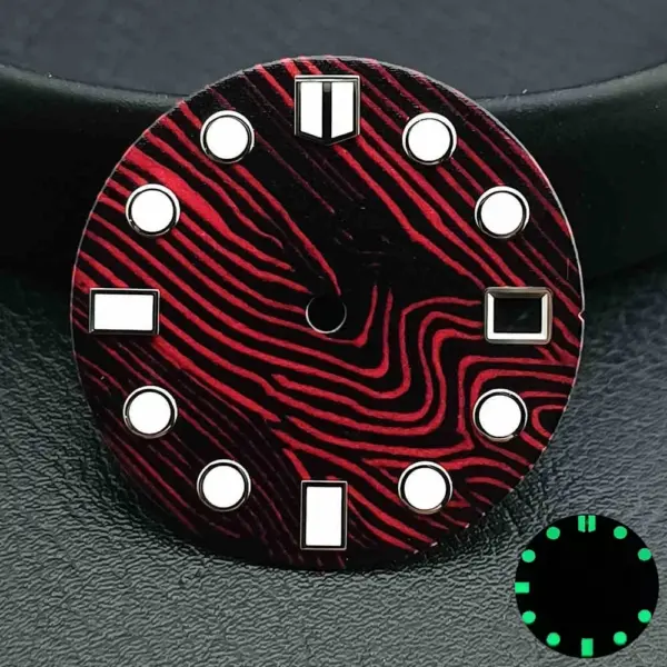 28.5MM Moire Luminous Watch Dial for NH35/36 - Image 8
