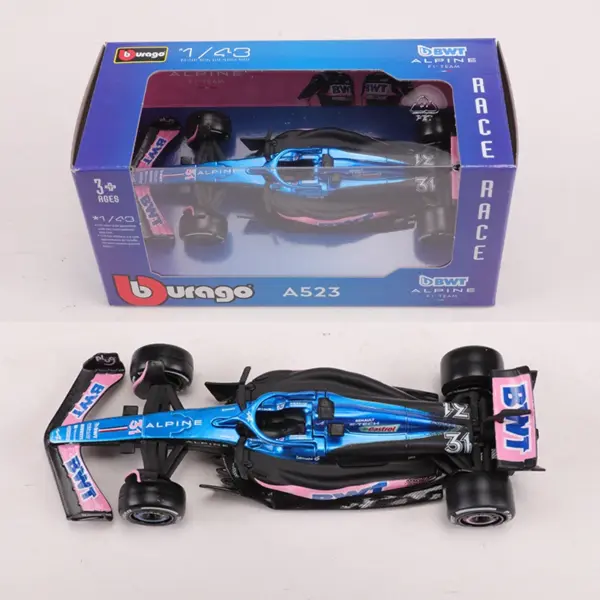 Bburago 1:43 2023 BWT ALPINE Team Alloy Model Car No.10 - Image 8