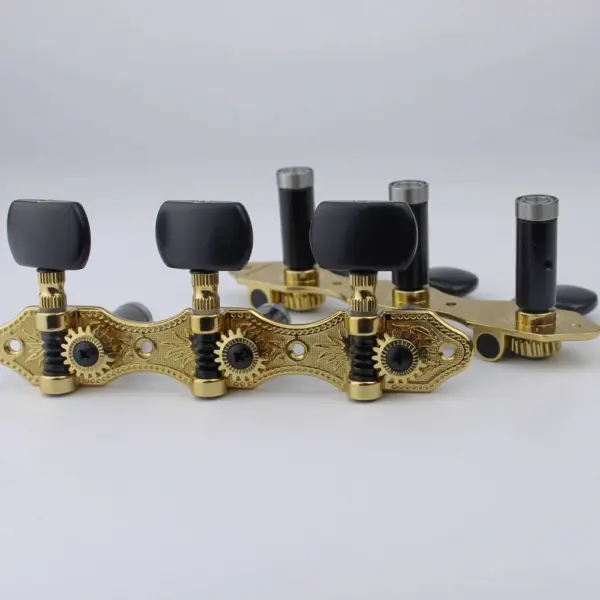 Classic Black Steel Guitar Tuner and Tuning Pegs Set - Image 3