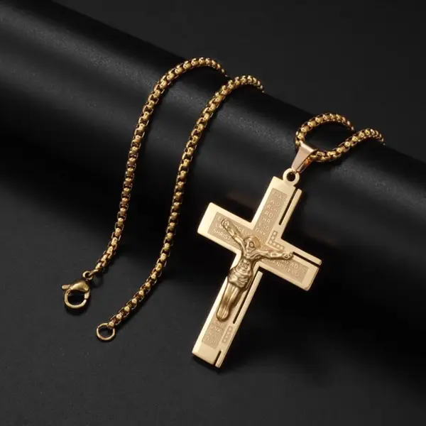 Vintage Christian Cross Stainless Steel Pendant AL20401 - Image 37