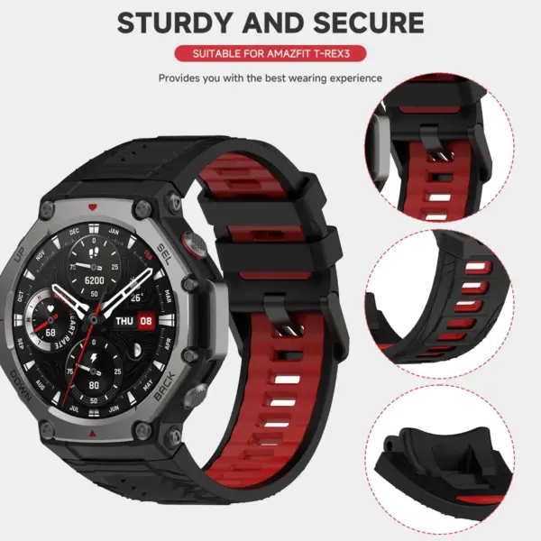 Silicone Watch Strap for Amazfit T-REX 3 - Image 5