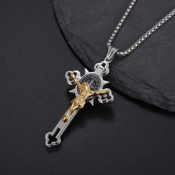 Vintage Christian Cross Stainless Steel Pendant AL20401 - Image 46