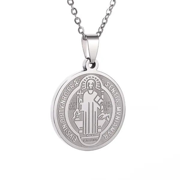 Vintage Christian Cross Stainless Steel Pendant AL20401 - Image 8