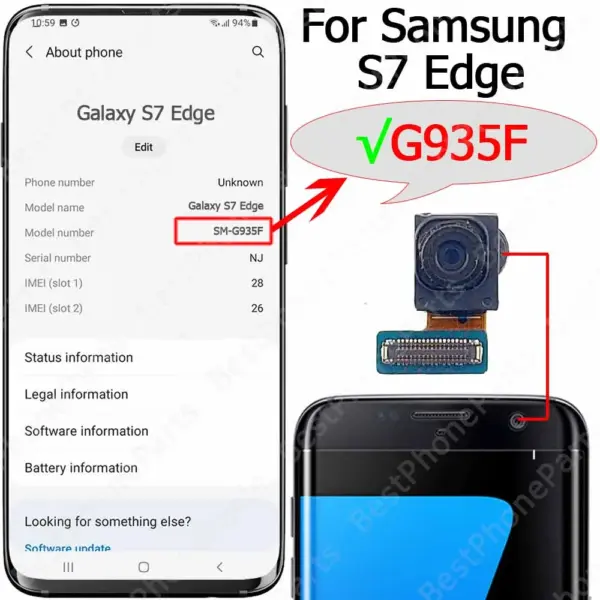 Samsung Galaxy S7 Edge Front Selfie Camera Module - Image 2