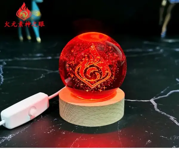 Genshin Impact 4cm Crystal Ball Night Light - Image 5