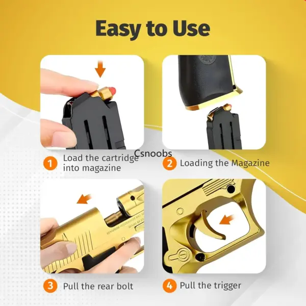 Desert Eagle Shell Ejecting Toy Gun - Image 6