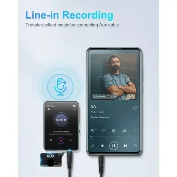 32GB Bluetooth Touch Screen MP3 Player with Speakers - Image 5