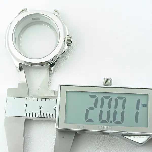 39.5mm Silver Black NH35 Watch Case with Sapphire Glass - Image 6