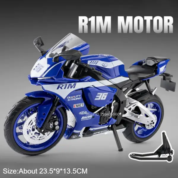 1:9 R1M HONDA CBR1000RR Diecast Motorcycle Model for Kids - Image 7