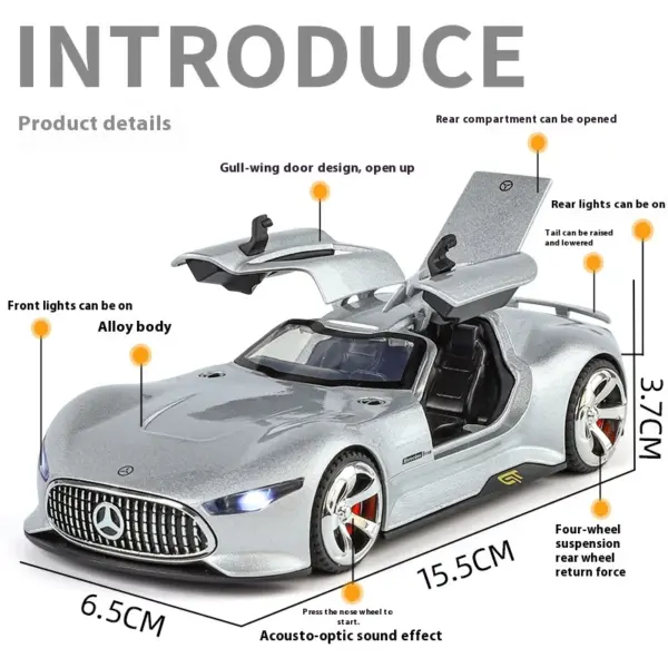 1:32 Mercedes Benz AMG Vision GT Diecast Model - Image 2