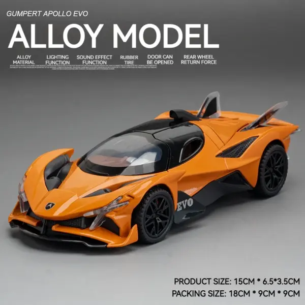 1:32 Apollo Project EVO Diecast Car Toy - Image 8