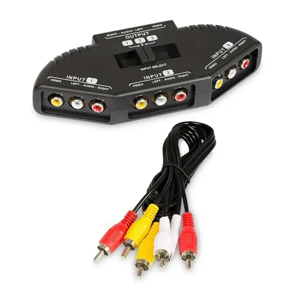 3-Way HDMI AV Switch Selector Box with Cable - Image 3