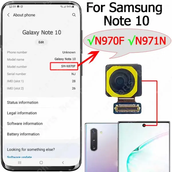 Samsung Galaxy Note 10 Lite Front Selfie Camera Module - Image 3