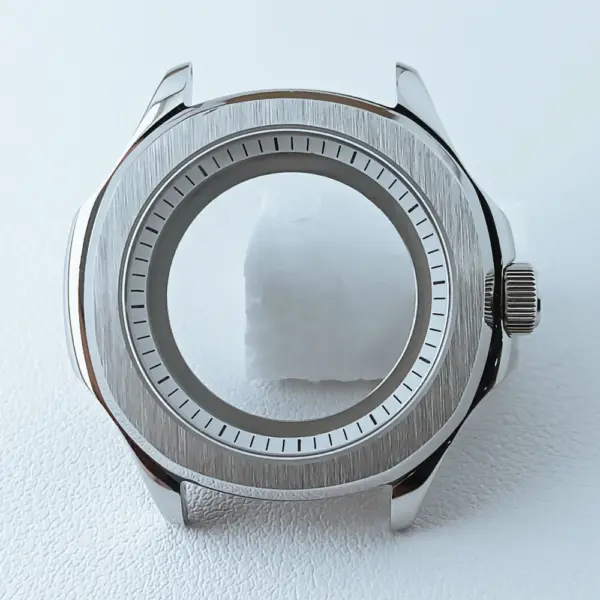 39.5mm Silver Black NH35 Watch Case with Sapphire Glass - Image 23