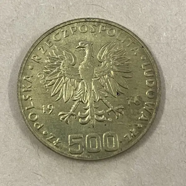Replica 1976 Poland 500 Zlotys Kazimierz Pulaski Coin - Image 5