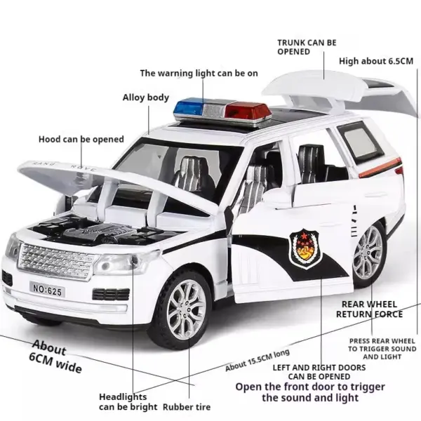 1:32 Land Rover Range Rover Police SUV Diecast Toy - Image 2