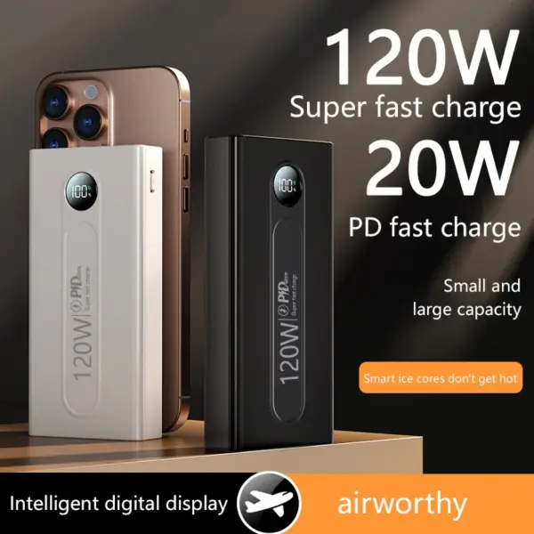 120W 200000mAh High Capacity Power Bank for Huawei iPhone - Image 2