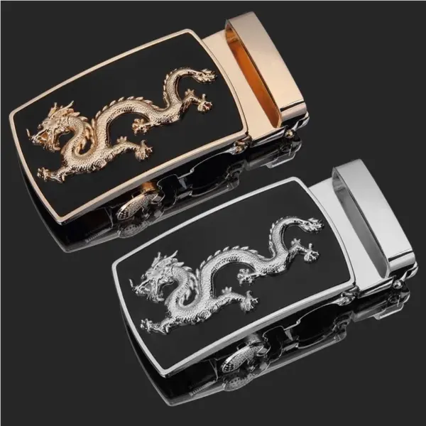 Men's Leather Dragon Belt with Automatic Buckle - Image 4