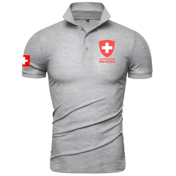 Swiss Confederation Men’s Short Sleeve Polo Shirt - Image 10