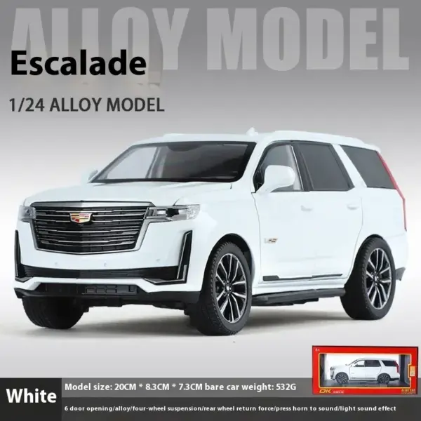 1:24 Cadillac Escalade Diecast SUV Model - Image 9