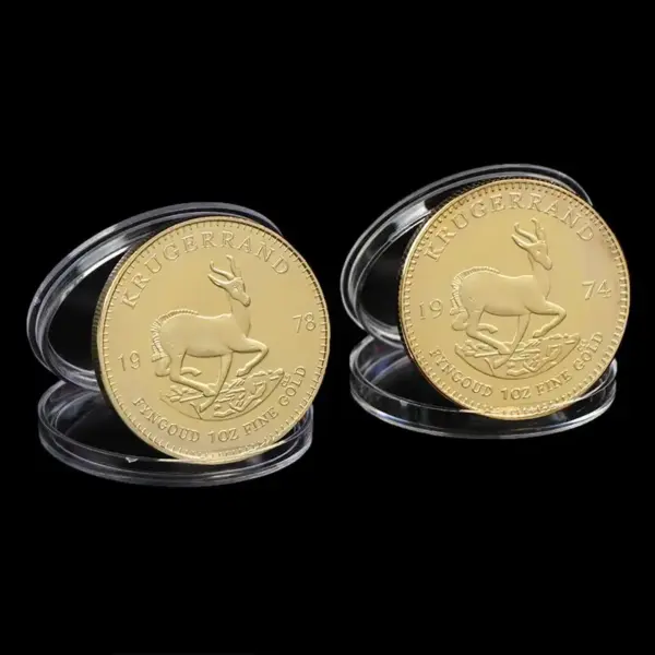 South African Gold Krugerrand Replica Coin 4cm - Image 4