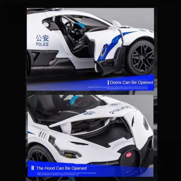 1:32 DIVO Police Car Toy Model with Lights - Image 4