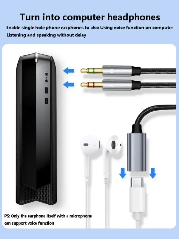 3.5mm to USB-C Audio Adapter for Phone and Tablet - Image 2